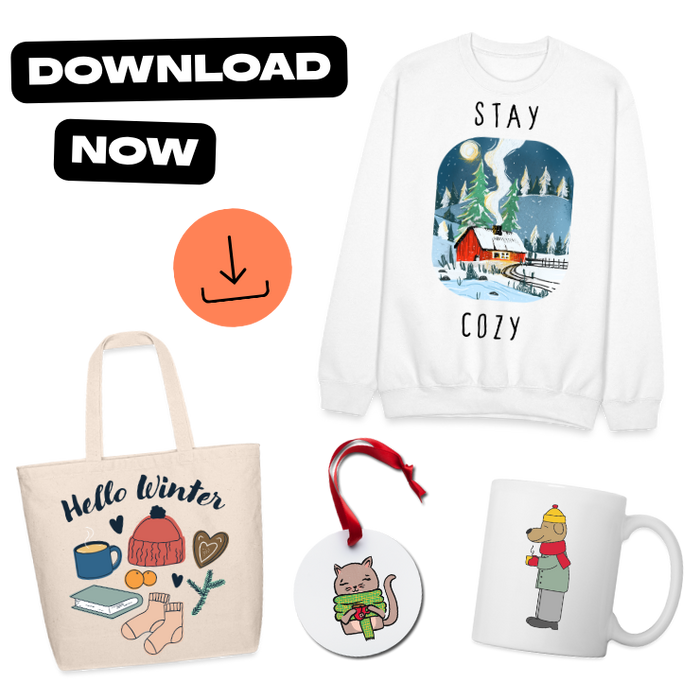 free holiday merch designs